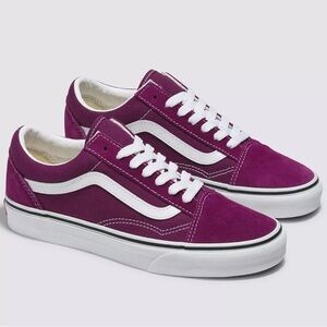 Vans Women's Purple and White Sneakers